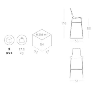 Стул барный пластиковый Wave, хром, лен цена 17 583.50 ₽ Стул барный пластиковый Wave, хром, лен