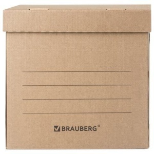 Короб архивный "Делопроизводство" (325х235х325 мм), с крышкой, гофрокартон, BRAUBERG, 129999 цена 117 ₽ Короб архивный "Делопроизводство" (325х235х325 мм), с крышкой, гофрокартон, BRAUBERG, 129999
