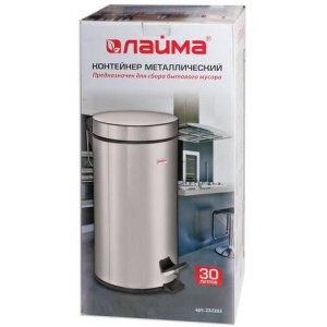 Ведро-контейнер для мусора (урна) с педалью ЛАЙМА "Classic", 30 л, зеркальное, нержавеющая сталь, со съемным внутренним ведром, 232263 цена 5 196 ₽ Ведро-контейнер для мусора (урна) с педалью ЛАЙМА "Classic", 30 л, зеркальное, нержавеющая сталь, со съемным внутренним ведром, 232263