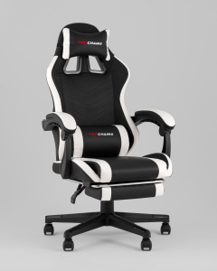 Кресло спортивное TopChairs Prophet с оттоманкой черно-белый цена 11 990 ₽ Кресло спортивное TopChairs Prophet с оттоманкой черно-белый