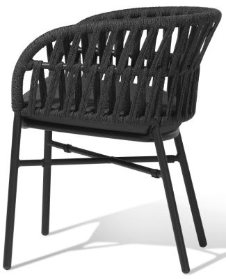 Кресло плетеное с подушкой Tahiti черный, темно-серый, черный