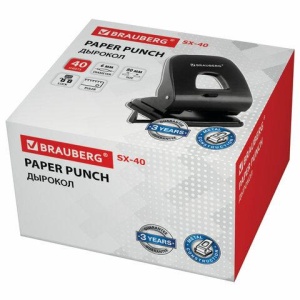 Дырокол BRAUBERG "SX-40", до 40 листов, черный, 229695 цена 1 079 ₽ Дырокол BRAUBERG "SX-40", до 40 листов, черный, 229695