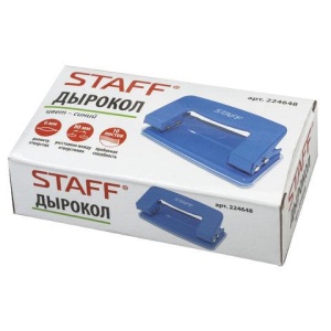 Дырокол металлический STAFF, до 10 листов, без линейки, синий, 224648 цена 123 ₽ Дырокол металлический STAFF, до 10 листов, без линейки, синий, 224648