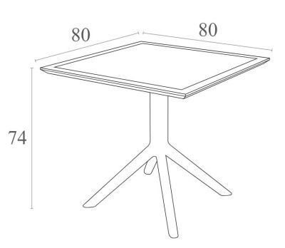 Стол пластиковый Sky Table 80 темно-серый