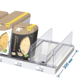 Комплект на магнитном профиле для выкладки нарезки для полки глубиной 300 мм. цена 3 229 ₽ Комплект на магнитном профиле для выкладки нарезки для полки глубиной 300 мм.