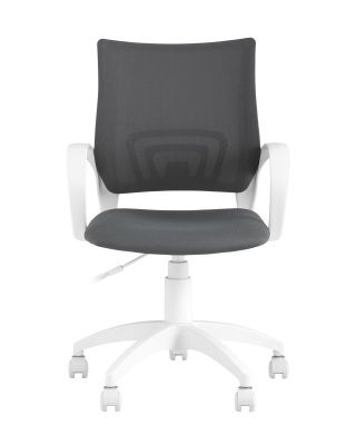 Кресло офисное Topchairs ST-BASIC-W серая ткань крестовина белый пластик