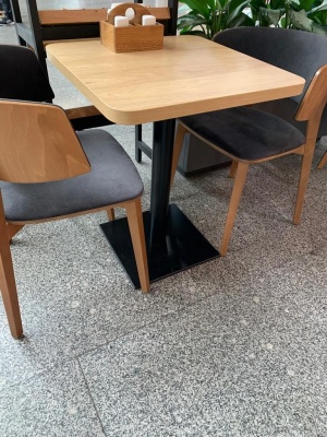 Опора для стола стальная, квадратная, серия Квадро, черная, для кофейни, модель 4305 недорогая