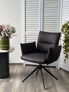 Стул DEAN 360 град.поворот. Темно-серый  экокожа  Maison 99# / Черный, ®DISAUR цена 16 155 ₽ Стул DEAN 360 град.поворот. Темно-серый  экокожа  Maison 99# / Черный, ®DISAUR