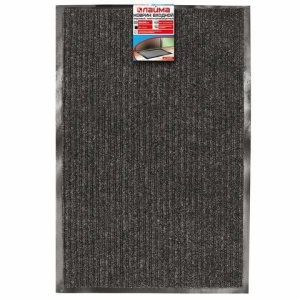 Коврик входной ворсовый влаго-грязезащитный ЛАЙМА, 60х90 см, ребристый, толщина 7 мм, черный, 602869 цена 904 ₽ Коврик входной ворсовый влаго-грязезащитный ЛАЙМА, 60х90 см, ребристый, толщина 7 мм, черный, 602869