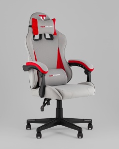 Кресло спортивное TopChairs Phantom ткань серо-красный цена 10 490 ₽ Кресло спортивное TopChairs Phantom ткань серо-красный