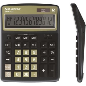 Калькулятор настольный BRAUBERG EXTRA-12-BKOL (206x155 мм), 12 разрядов, двойное питание, ЧЕРНО-ОЛИВКОВЫЙ, 250471 цена 890 ₽ Калькулятор настольный BRAUBERG EXTRA-12-BKOL (206x155 мм), 12 разрядов, двойное питание, ЧЕРНО-ОЛИВКОВЫЙ, 250471