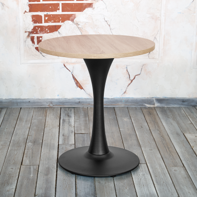 Подстолье для стола стальное круглое черное, для кафе, серия Tulip, модель 4018