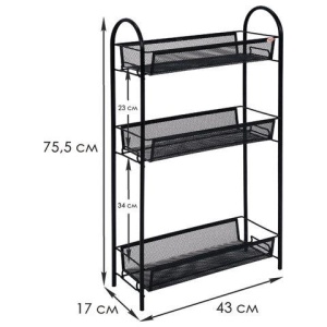 Этажерка "Ладья-13" офисно-бытовая 3 яруса, металл, черная, 43х17х75,5 см, Э 399 Ч цена 1 416 ₽ Этажерка "Ладья-13" офисно-бытовая 3 яруса, металл, черная, 43х17х75,5 см, Э 399 Ч