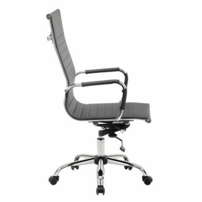 Кресло офисное BRABIX "Energy EX-509", рециклированная кожа, хром, черное, 530862