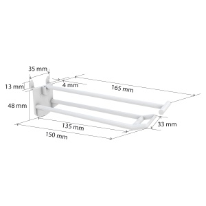 Крючок двойной DOUBLE HOOK-PH-CR–150, белый, в картон, длина 150 мм цена 35 ₽ Крючок двойной DOUBLE HOOK-PH-CR–150, белый, в картон, длина 150 мм