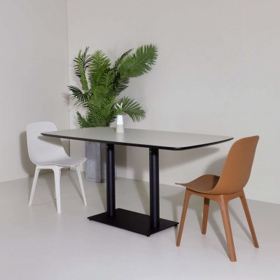 Опора для стола металлическая прямоугольная, черная, для кафе, серия Квадро, модель 4315 эконом