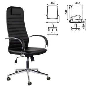 Кресло офисное BRABIX "Pilot EX-610 CH" premium, хром, кожзам, черное, 532418 цена 11 563 ₽ Кресло офисное BRABIX "Pilot EX-610 CH" premium, хром, кожзам, черное, 532418