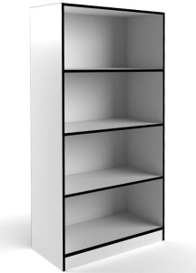 Ст-16-85-40 Стеллаж прямой серии "Старк" 1620х850х400 мм цвет Белый с черной кромкой Ст-16-85-40 Стеллаж прямой серии "Старк" 1620х850х400 мм цвет Белый с черной кромкой