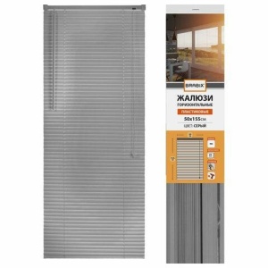 Жалюзи горизонтальные BRABIX 50х155 см, ПЛАСТИК, цвет серый, 608611 цена 523 ₽ Жалюзи горизонтальные BRABIX 50х155 см, ПЛАСТИК, цвет серый, 608611