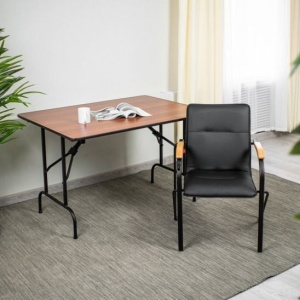 Стол Лидер 1, 1200х800, орех, черный цена 6 950 ₽ Стол Лидер 1, 1200х800, орех, черный