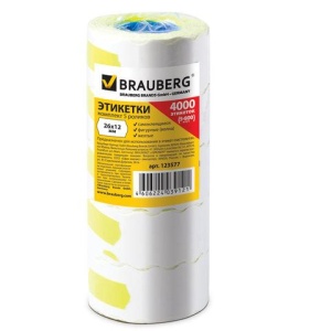 Этикет-лента 26х12 мм, волна, желтая, комплект 5 рулонов по 800 шт., BRAUBERG, 123577 цена 366 ₽ Этикет-лента 26х12 мм, волна, желтая, комплект 5 рулонов по 800 шт., BRAUBERG, 123577