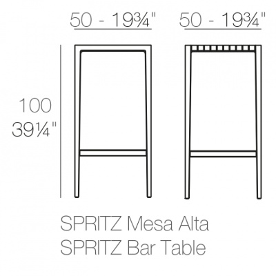 Стол пластиковый барный Spritz Basic бронзовый