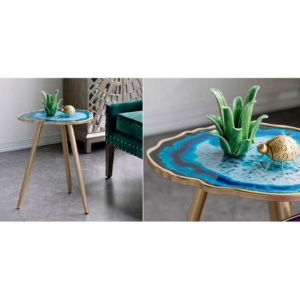 КОФЕЙНЫЙ СТОЛ IMITATION AGATE BLUE цена 39 203.50 ₽ КОФЕЙНЫЙ СТОЛ IMITATION AGATE BLUE