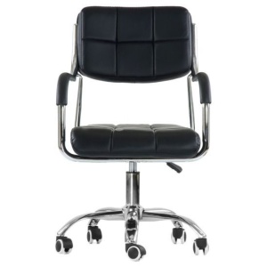 Кресло на колесиках, хром, черная кожа цена 7 693.50 ₽ Кресло на колесиках, хром, черная кожа