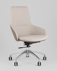 Кресло офисное TopChairs Soulo светло-серый, коричневый цена 39 990 ₽ Кресло офисное TopChairs Soulo светло-серый, коричневый