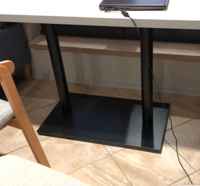 Опора для стола металлическая прямоугольная, черная, для кафе, серия Квадро, модель 4315 эконом