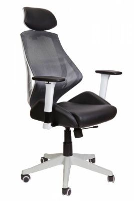 Кресло поворотное Space, серый + чёрный, сетка