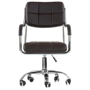 Кресло на колесиках, хром, коричневая кожа цена 7 693.50 ₽ Кресло на колесиках, хром, коричневая кожа