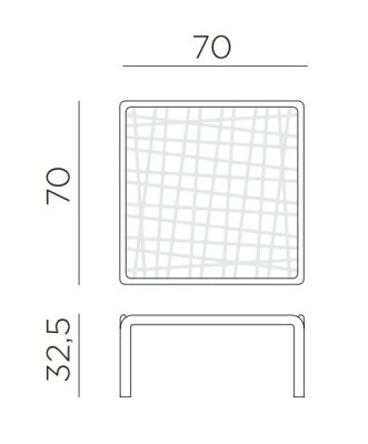 Столик пластиковый кофейный Komodo Tavolino агава