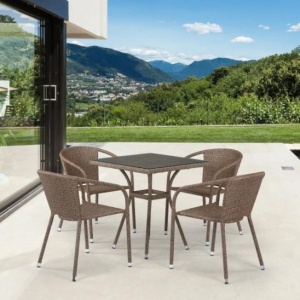 Комплект мебели Альме, Light brown, 4 стула, квадратная столешница цена 48 173.50 ₽ Комплект мебели Альме, Light brown, 4 стула, квадратная столешница