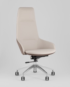 Кресло руководителя TopChairs Soulo светло-серый, коричневый цена 47 990 ₽ Кресло руководителя TopChairs Soulo светло-серый, коричневый