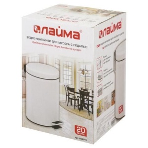 Ведро-контейнер для мусора (урна) с педалью ЛАЙМА "Classic", 20 л, белое, глянцевое, металл, со съемным внутренним ведром, 604949 цена 3 937 ₽ Ведро-контейнер для мусора (урна) с педалью ЛАЙМА "Classic", 20 л, белое, глянцевое, металл, со съемным внутренним ведром, 604949